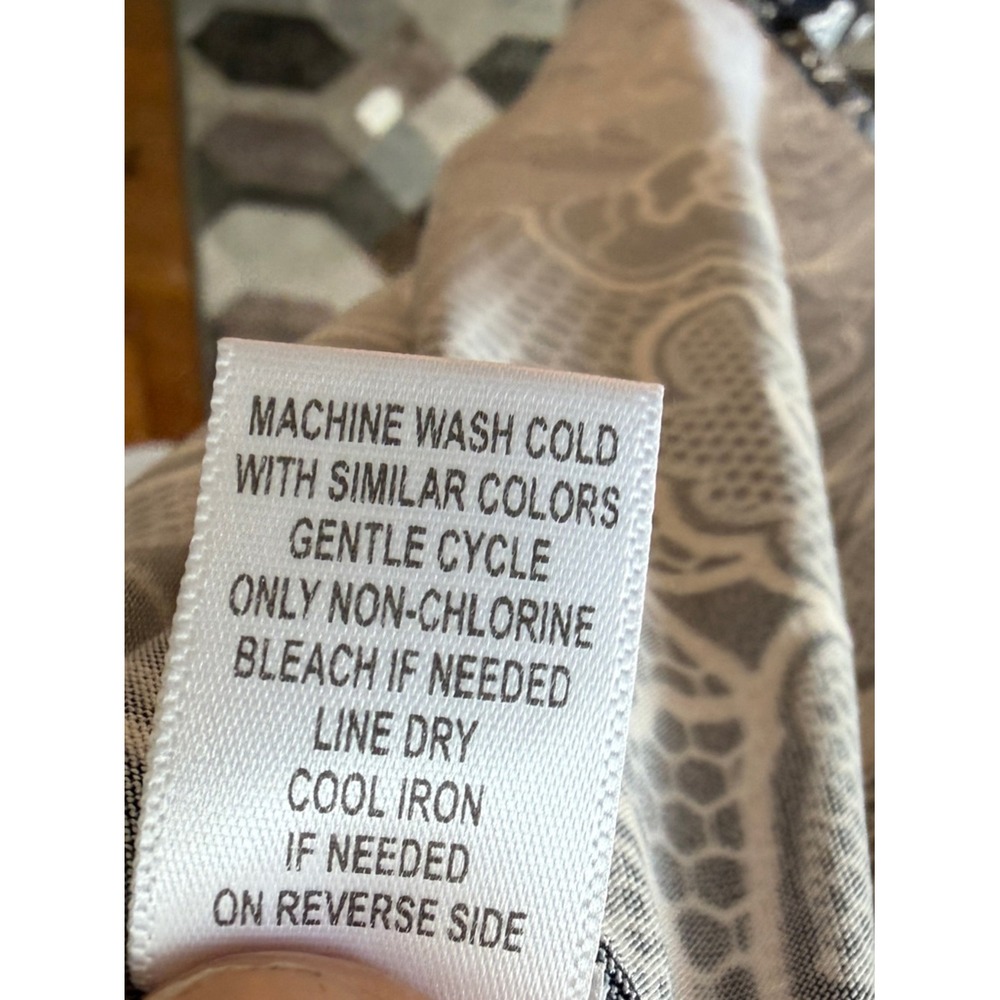 Kaktus Navy Blue &‎ White Floral Short Sleeve Mini Dress Boho Vacation Summer M - Picture 14 of 16